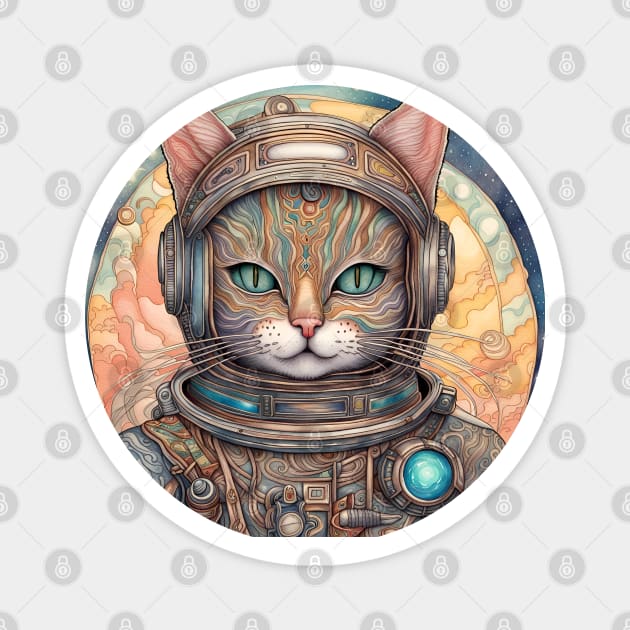 Space cat Magnet by Manitarka